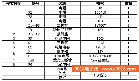 光控路灯/电灯开关控制器电子制套件/散件(含外壳)