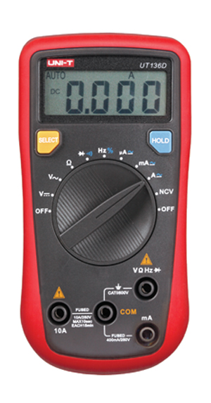 优利德 UT136D 自动量程万用表 带感应（NCV）频率占空比测量