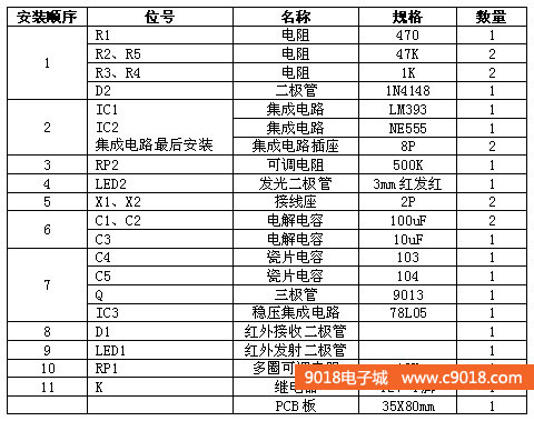 红外洗手器电路电子制作套件/散件